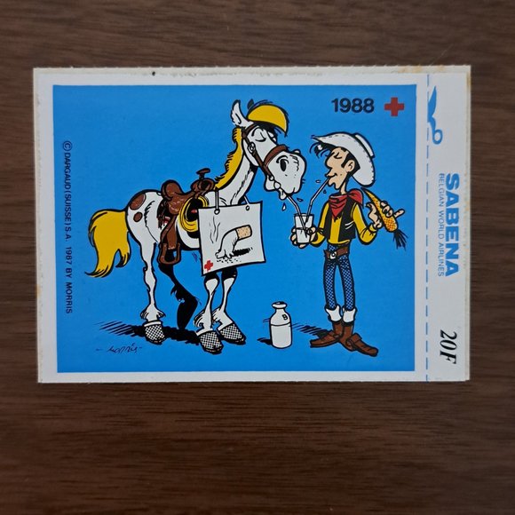 Sabena Belgian World Airlines x Lucky Luke x Red Cross Vintage Stickers - Picture 6 of 7